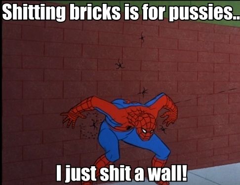 Shitting bricks is for pussies
 I just shit a wall!