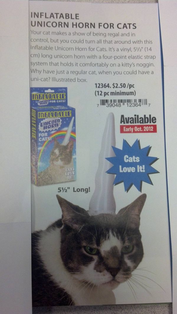 INFLATABLE UNICORN HORN FOR CATS Cats Love it!