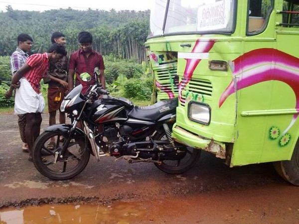 in india bikes break buses