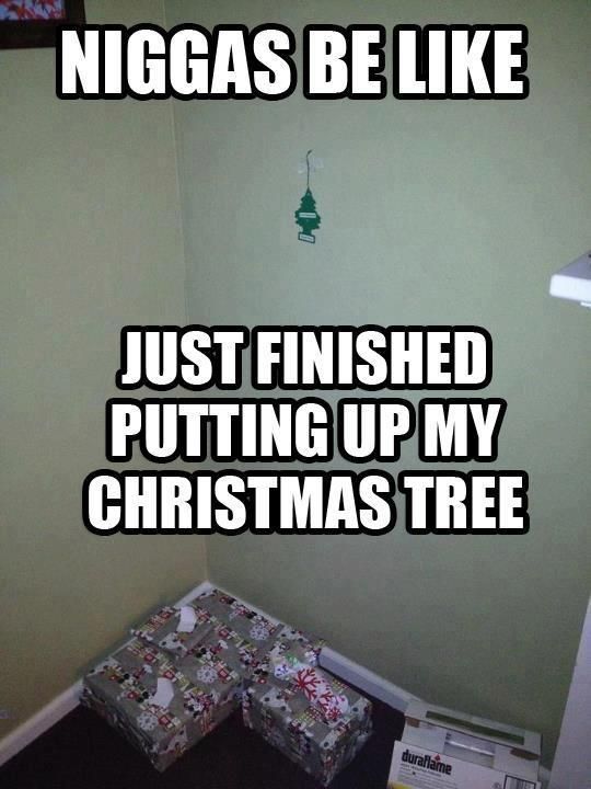 NIGGAS BE LIKE JUST FINIHED PUTTING UP MY CHRISTMAS TREE