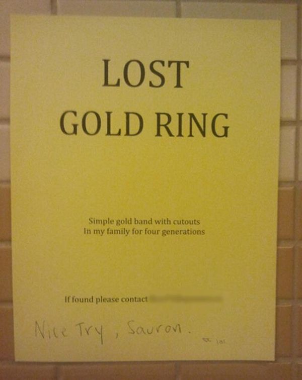 LOST GOLD RING Simple gold band with cutouts In my family for four generations Nice Try, Sauron