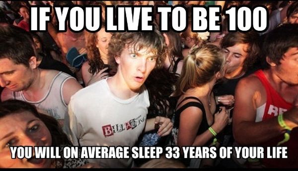 IF YOU LIVE TO BE 100 YOU WILL ON AVERAGE SLEEP 33 YEARS OF YOUR LIFE