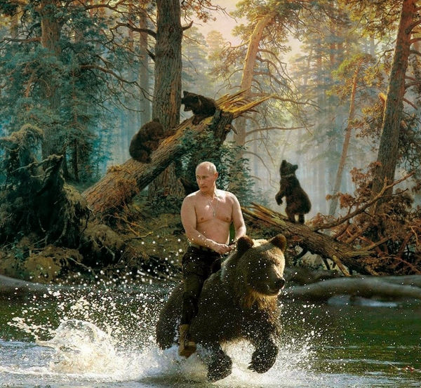 putin riding a bear