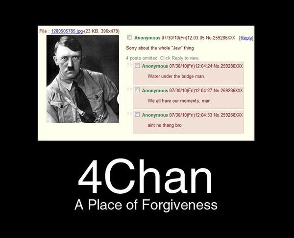 Sorry about the whole 'Jew' thing 4Chan A Place of Forgiveness