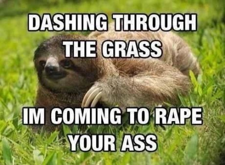 DASHING THROUGH THE GRASS IM COMING TO RAPE YOUR ASS