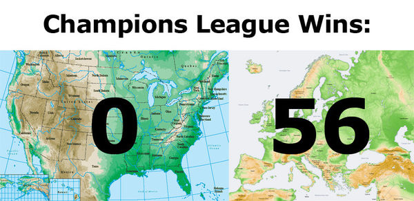 Champions League Wins 0 vs 56