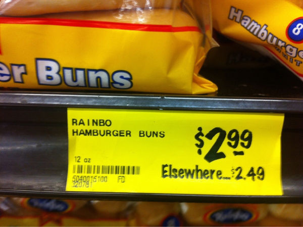RAINBOW HAMBURGER BUNS
 $2.99
 Elsewhere $2.49