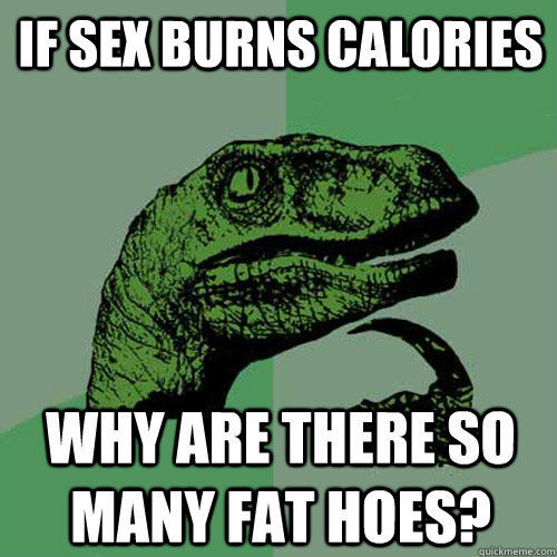 IF SEX BURNS CALORIES WHY ARE THERE SO MANY FAT HOES?