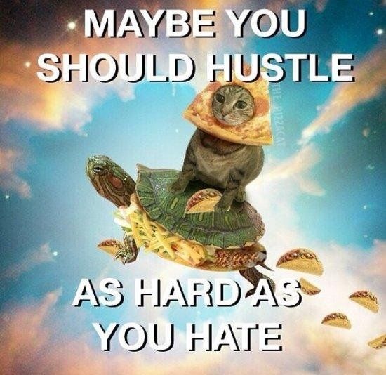 MAYBE YOU SHOULD HUSTLE
 AS HARD AS YOU HATE