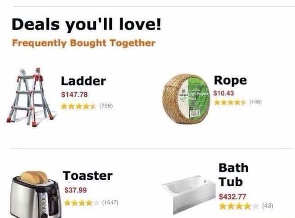 Deals you'll love!
 Frequently Bought Together
 Ladder Rope
 Toaster Bath Tub