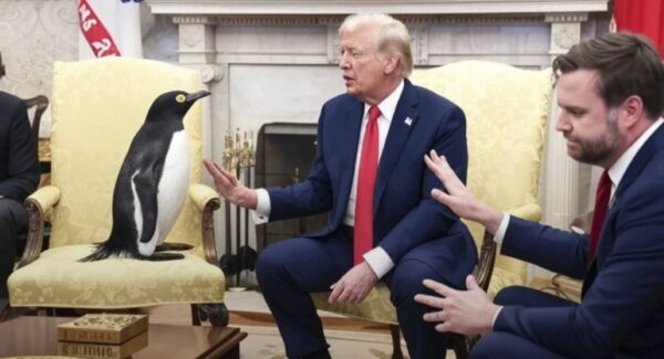 penguin in the oval office