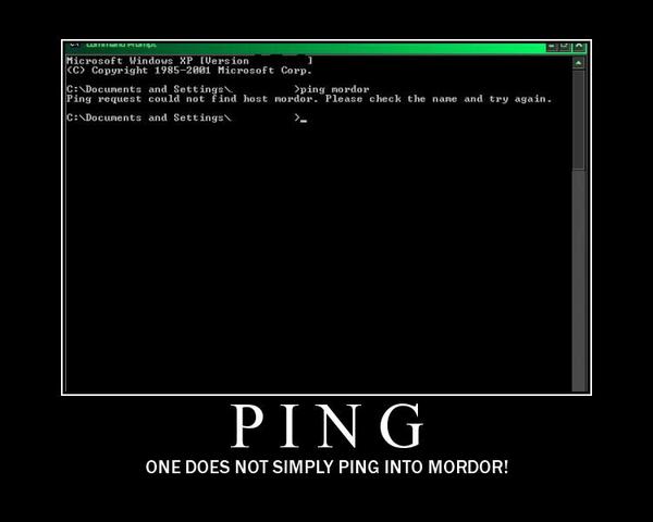 PING ONE DOES NOT SIMPLY PING INTO MORDOR!