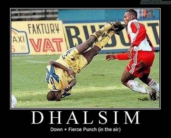DHALSIM Down + Fierce Punch (in the air)
