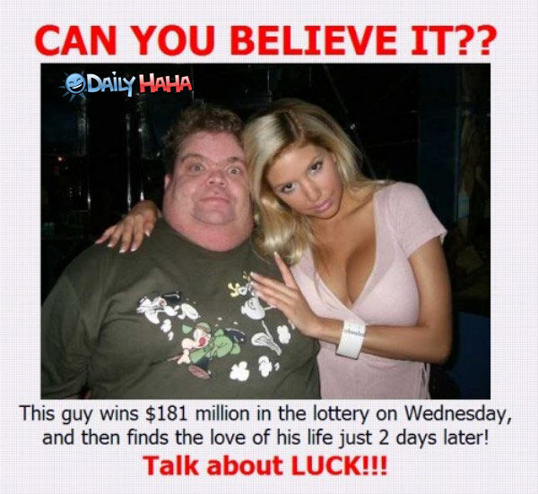 CAN YOU BELIEVE IT?? This guy wins $181 million in the lottery on Wednesday, and then finds the love of his life just 2 days later! Talk about LUCK!!!